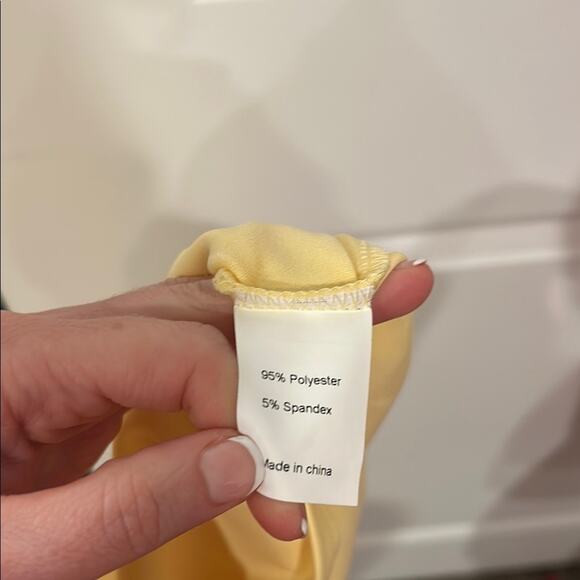 NWT Hobemty Pale Yellow 3/4 Sleeve Women’s Dress Country Club Easter Size Medium - Picture 8 of 8